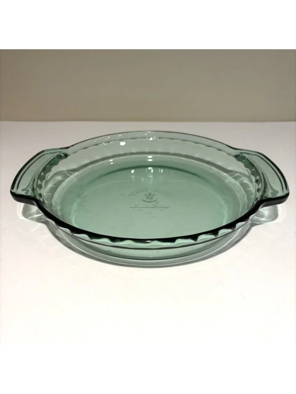 Vintage Anchor Hocking Ovenware Emerald Green Deep Pie Plate Dish 1 Quart 9
